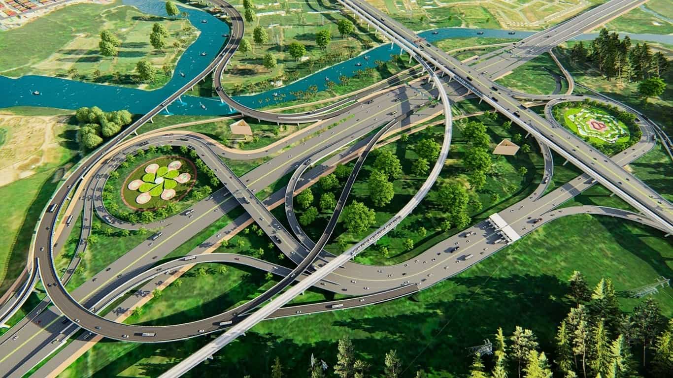 phối cảnh nút giao vành đai 3 với cao tốc tphcm long thành dầu giây