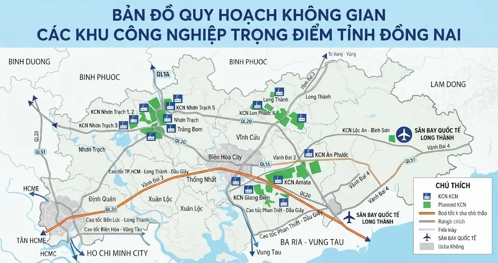 Bảng đồ quy hoạch khu công nghiệp Đồng Nai